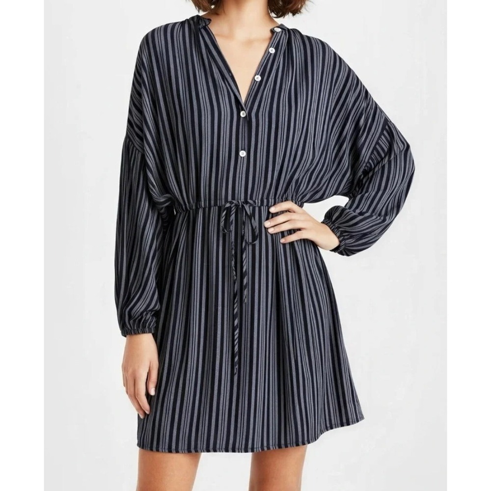 Christy Dawn x Madewell Bonnie Mini Dress in Indigo Blue Stripe sz L